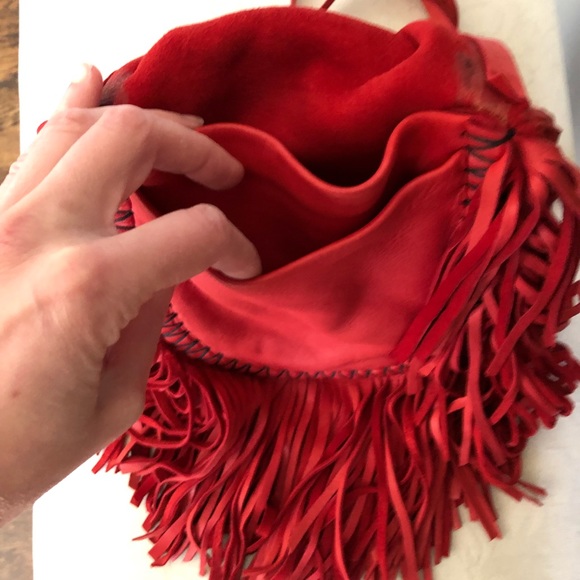 Vintage Leather Fringed Shoulder Bag 🌶🥊 - Picture 11 of 11